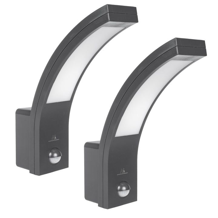 Maclean bewegingssensor LED lamp, PIR bewegingssensor, grijs, 10W, IP54, 750lm, neutraal wit (4000K) MCE244 GR, 2 stuks