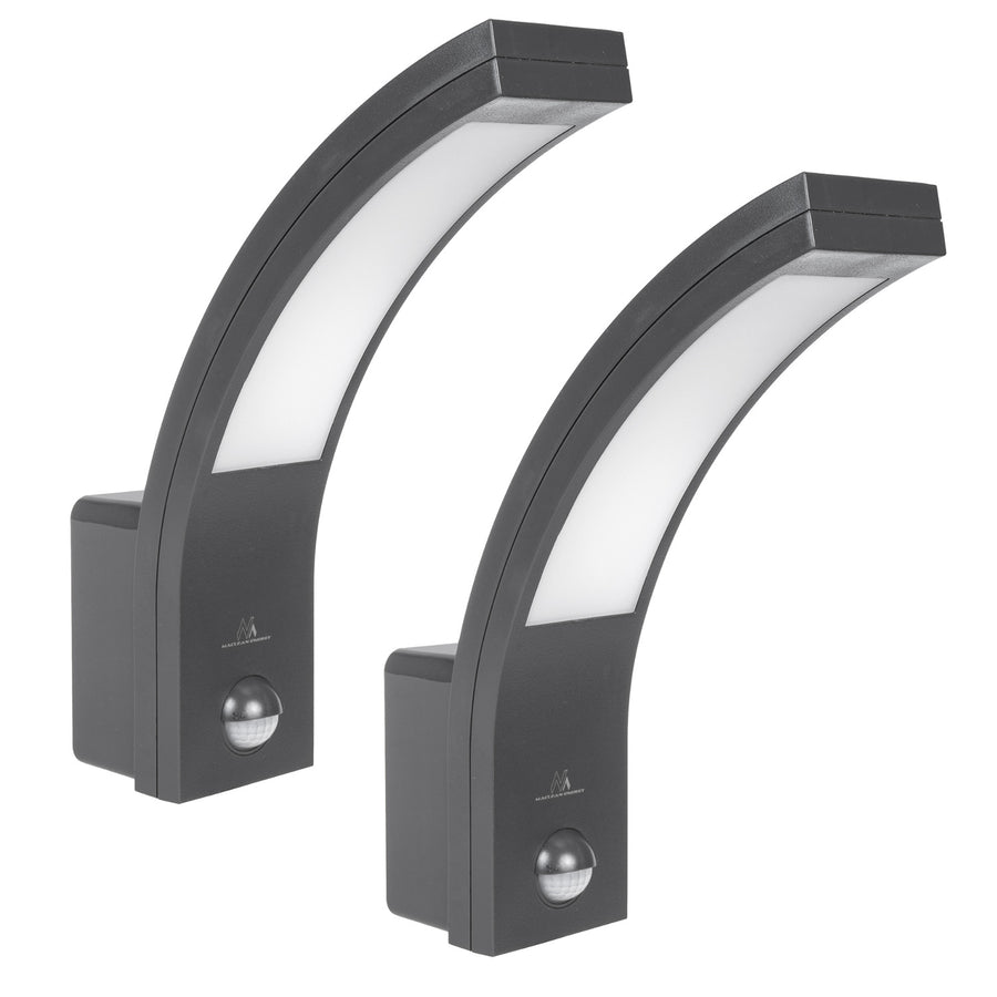 Maclean bewegingssensor LED lamp, PIR bewegingssensor, grijs, 10W, IP54, 750lm, neutraal wit (4000K) MCE244 GR, 2 stuks