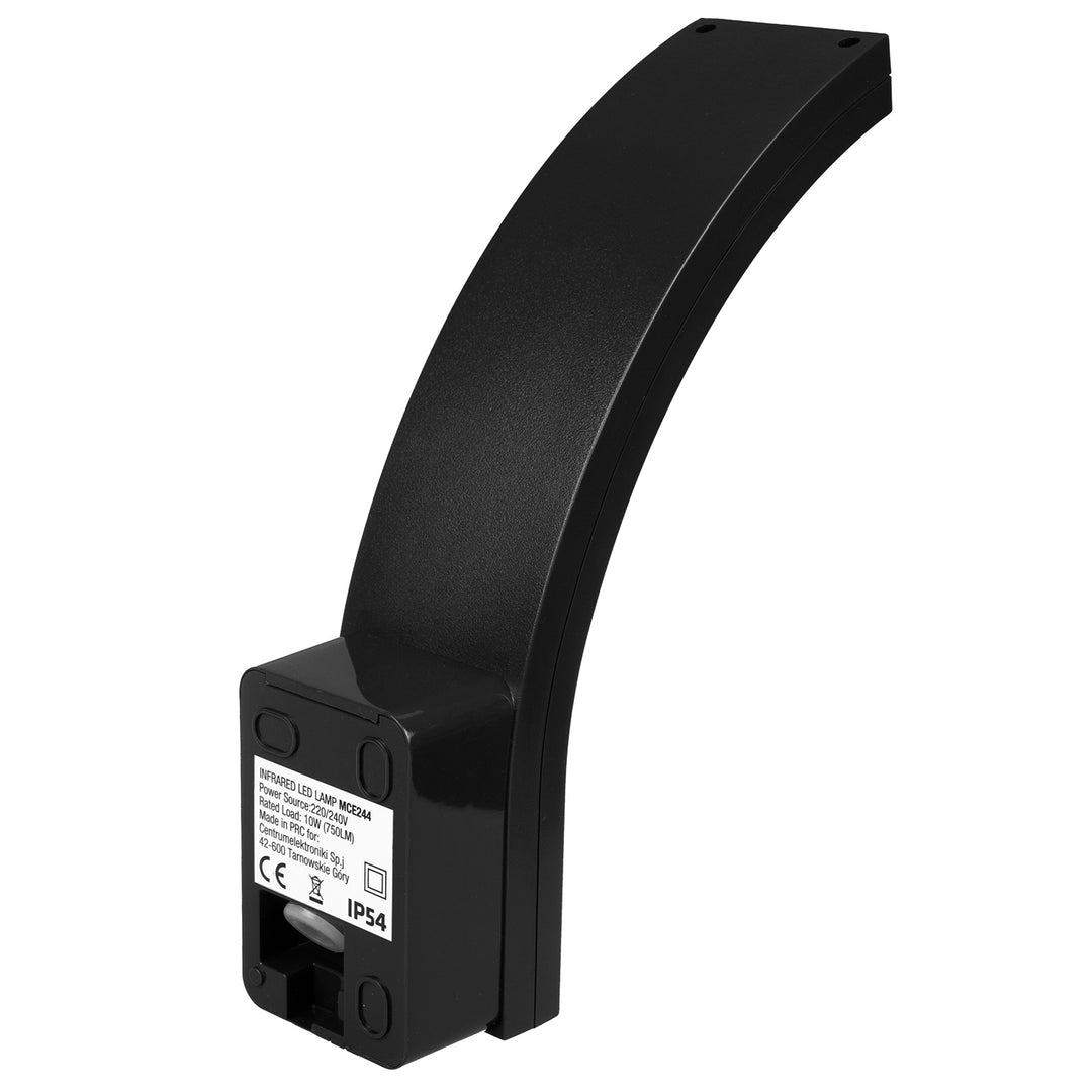 Maclean bewegingsmelder LED lamp, PIR sensor, zwart, 10W, IP54, 750lm, neutraal wit (4000K) MCE244 B, 2 stuks