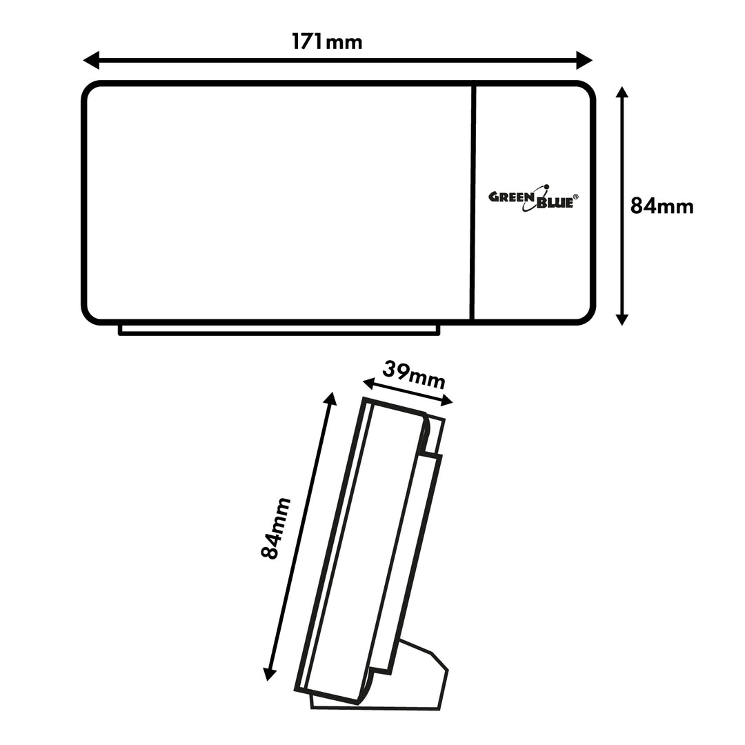 Digitale LED-wekkerradio met GreenBlue-projector, FM-radio, alarm, 12/24-uursklok, voeding USB 5V DC + CR2032, GB172