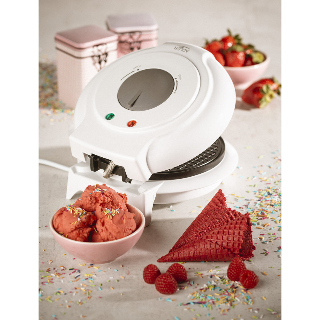 Adler wafelijzer, traploos instelbare temperatuur, 1500W, wit, AD 3038
