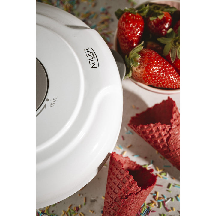 Adler wafelijzer, traploos instelbare temperatuur, 1500W, wit, AD 3038