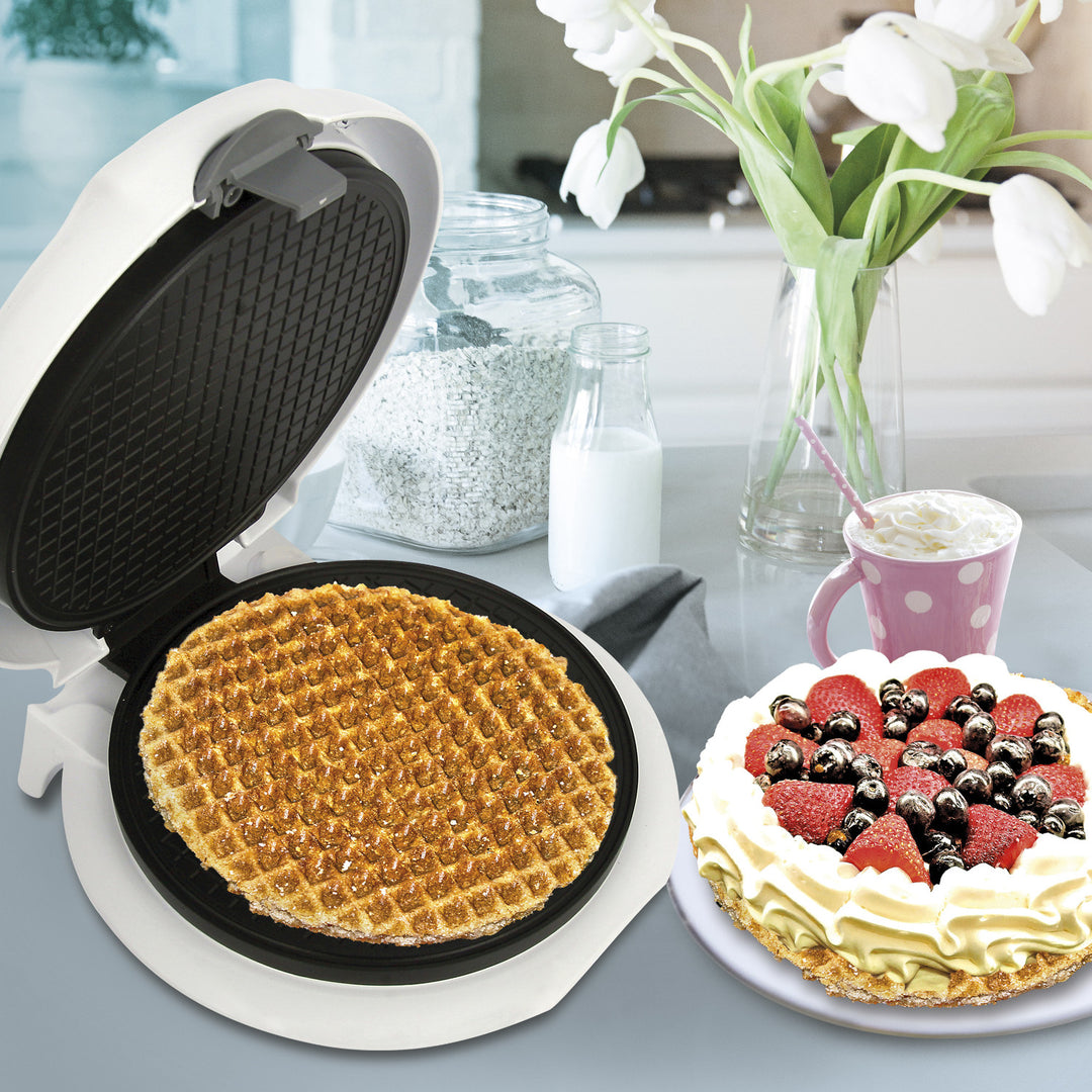 Adler wafelijzer, traploos instelbare temperatuur, 1500W, wit, AD 3038