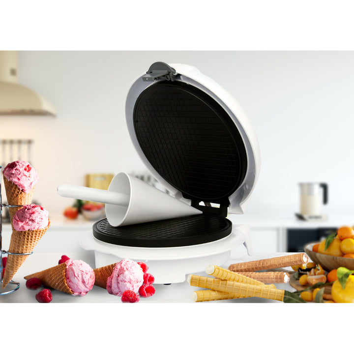 Adler wafelijzer, traploos instelbare temperatuur, 1500W, wit, AD 3038