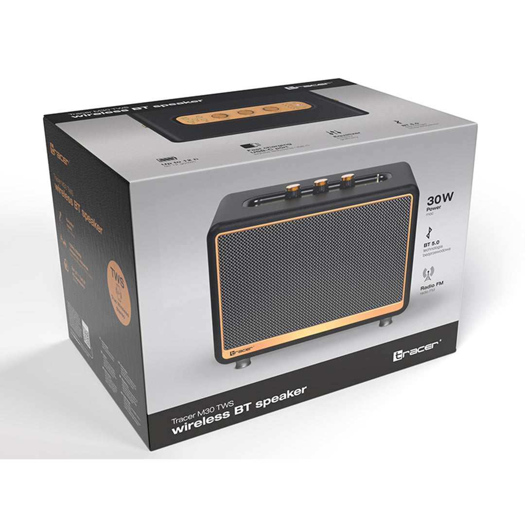 Tracer draagbare luidspreker, Bluetooth, FM-radio, 30W, zwart, M30
