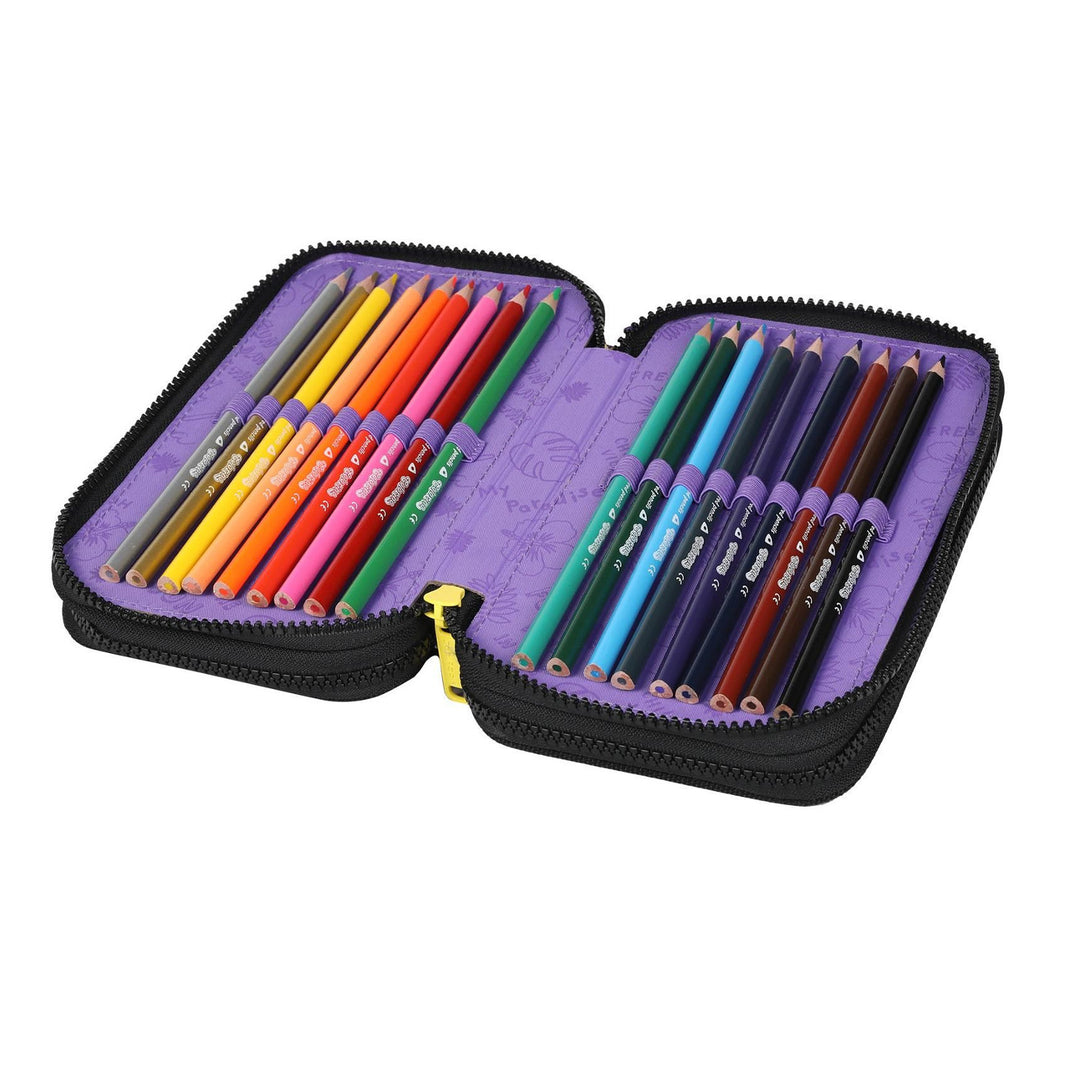 CoolPack pennenetui met drie compartimenten en accessoires JUMPER 3 STITCH