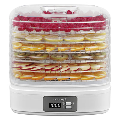 Paddenstoelen-, fruit- en kruidendroger Concept, 260W, 6 zeven, timer, SO2080