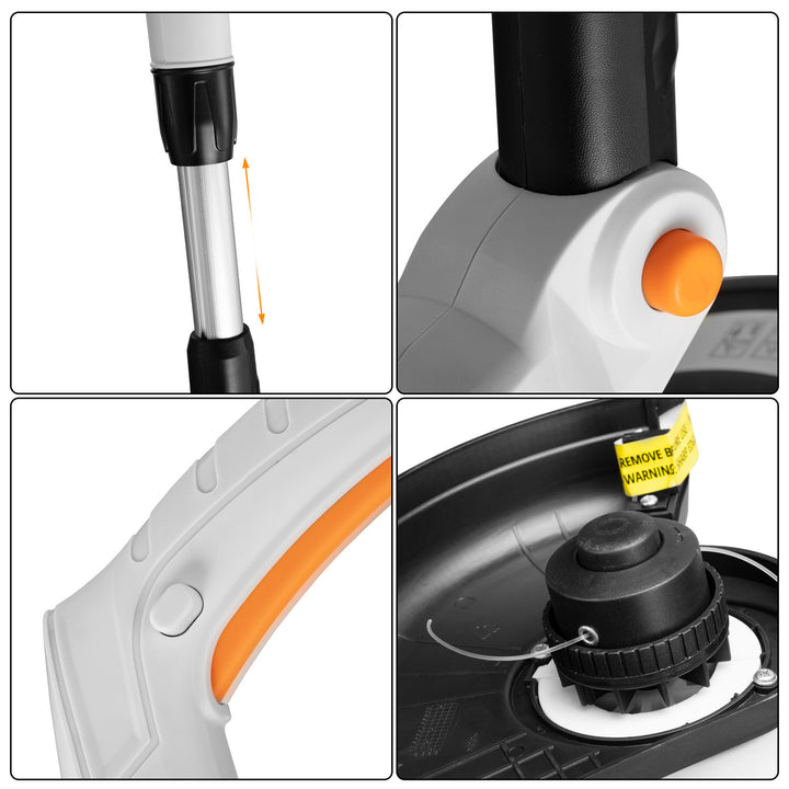 Prime3 - Grastrimmer - Elektrische trimmer, 500W, 25cm lijndiameter, 12000 tpm, GGT41