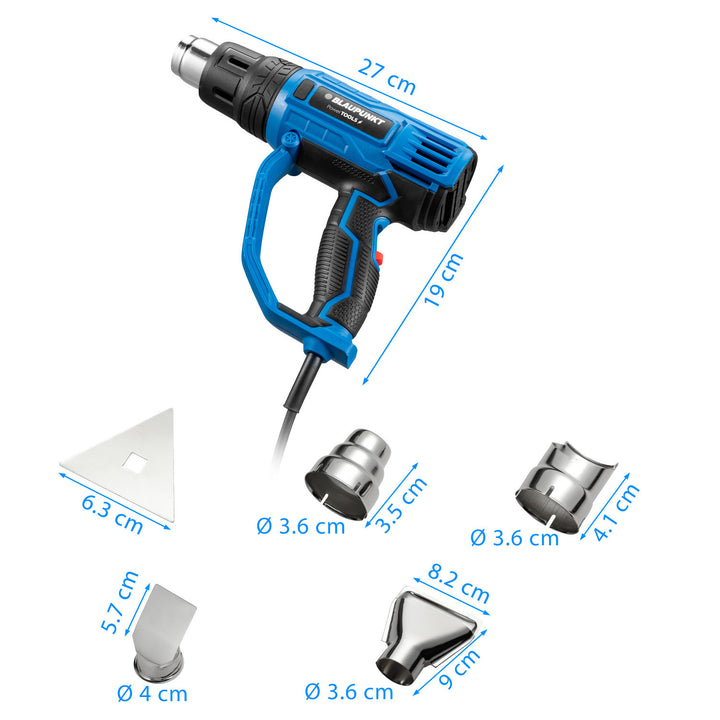 Blaupunkt warmtepistool, 2000W, blaasregeling, bereik 350-600°C, HG2010