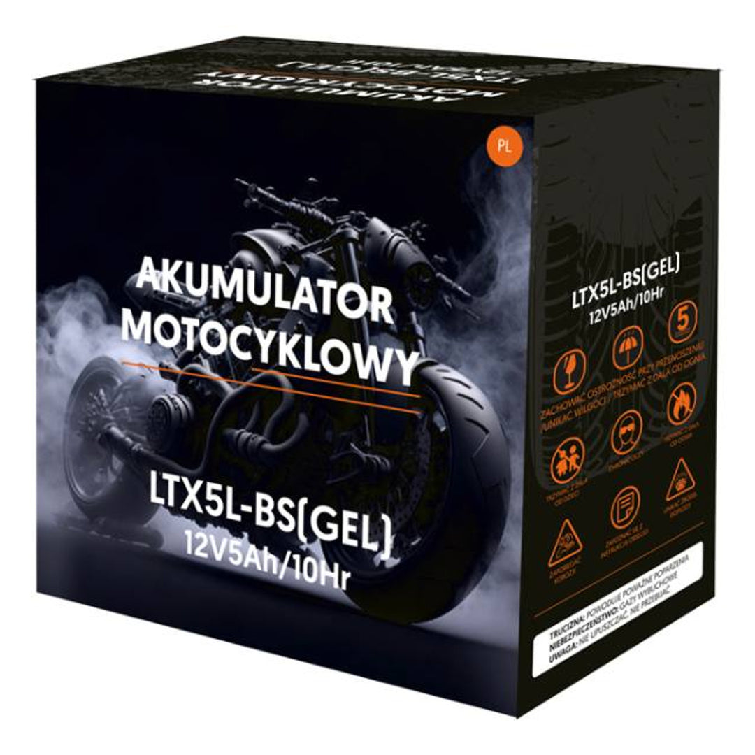 Lamex - Gel Acu - Gelbatterij - gel-motorfietsaccu - 12V, 5Ah, LTX5L-BS