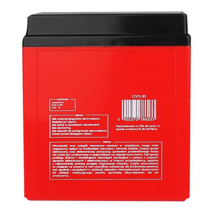 Gelbatterij Lamex, Motorfiets, 12V, 7Ah, LTX7L-BS