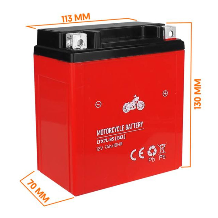 Gelbatterij Lamex, Motorfiets, 12V, 7Ah, LTX7L-BS