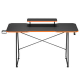 Gaming bureau met monitorlegbord NanoRS, max. 50kg, hoogte 850mm, zwart, RS170+Kabelopberger / bureaurooster Nano RS, 1345mm, zwart en rood, RS125