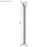 Gaming bureau met monitorlegbord NanoRS, max. 50kg, hoogte 850mm, zwart, RS170+Kabelopberger / bureaurooster Nano RS, 1345mm, zwart en rood, RS125