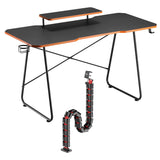 Gaming bureau met monitorlegbord NanoRS, max. 50kg, hoogte 850mm, zwart, RS170+Kabelopberger / bureaurooster Nano RS, 1345mm, zwart en rood, RS125