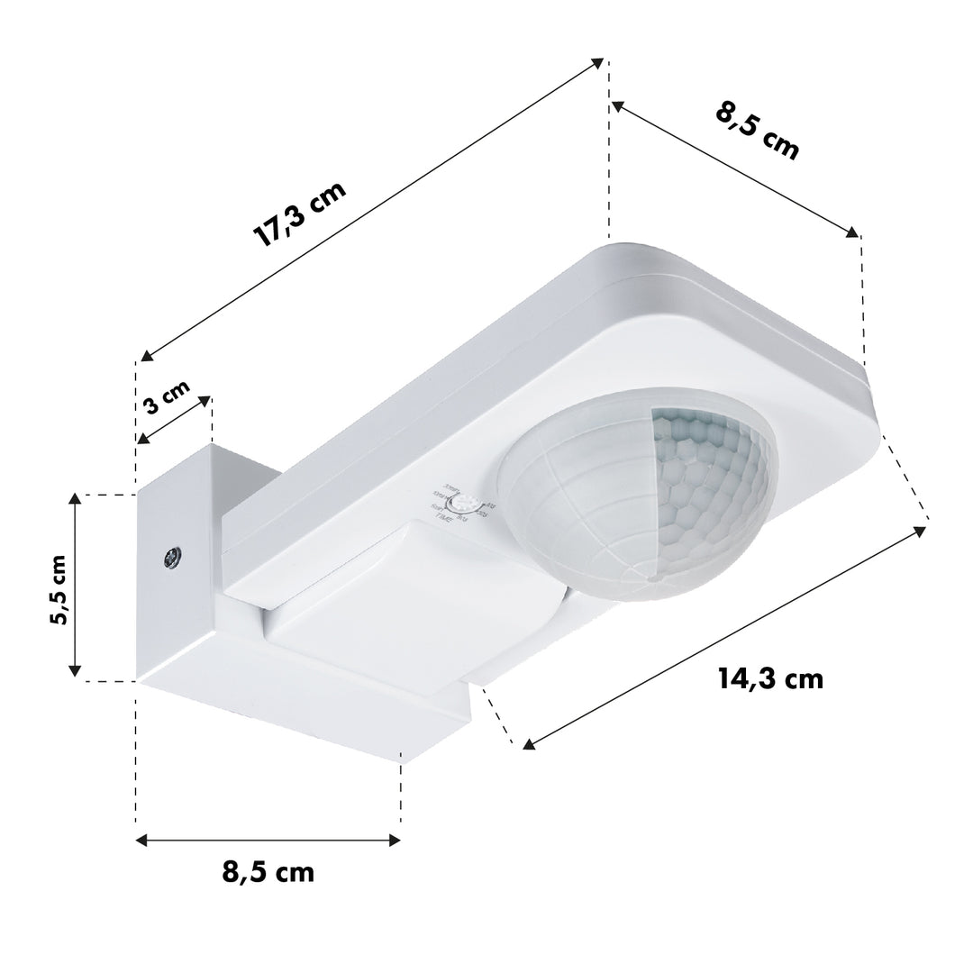 Maclean PIR bewegingsmelder, infrarood, IP65, max 2000W, MCE243, 2 stuks