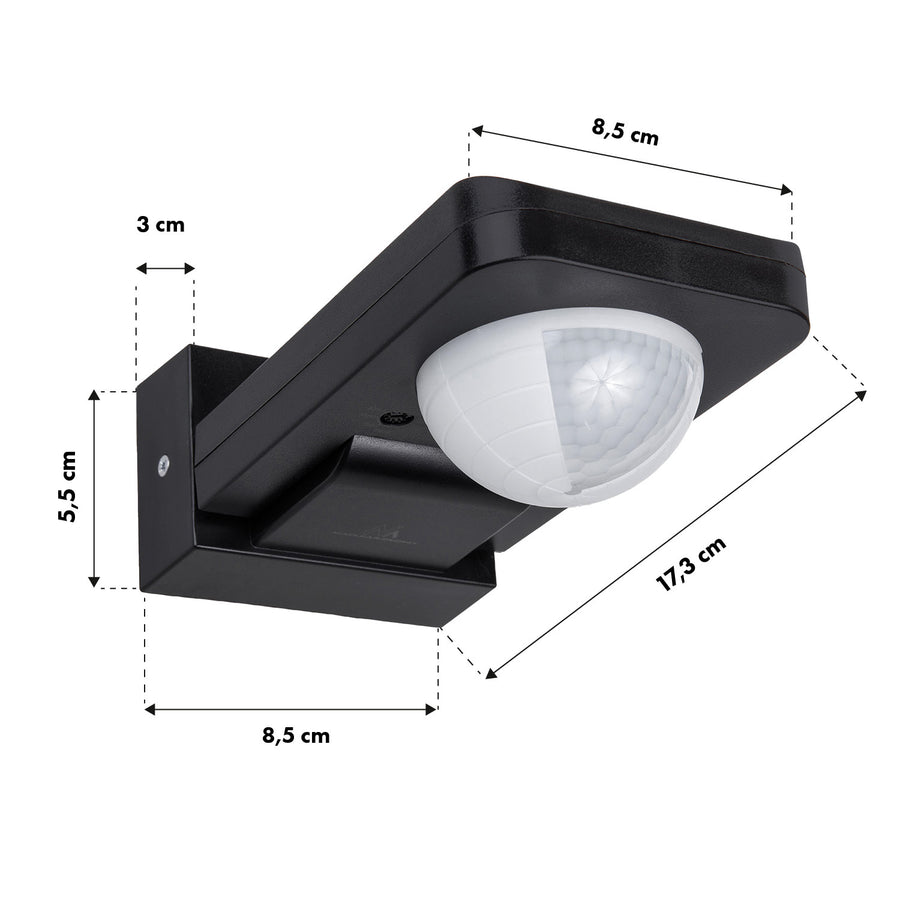 Maclean PIR bewegingsmelder, infrarood, IP65, max 2000W, zwart, MCE243 B, 2 stuks