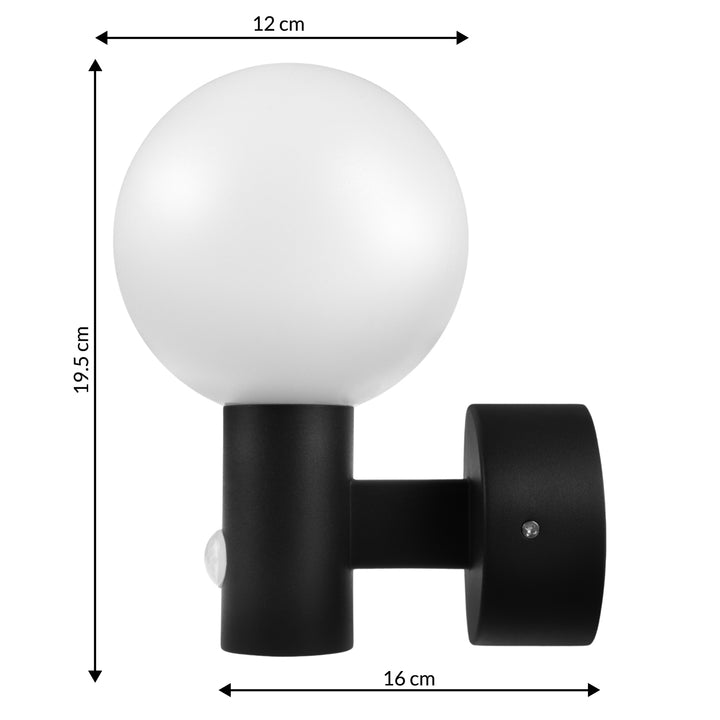 Maclean bewegingssensor LED lamp, PIR bewegingssensor, zwart, 15W, IP65, 1600lm, neutraal wit (4000K) MCE515 B, 2 stuks