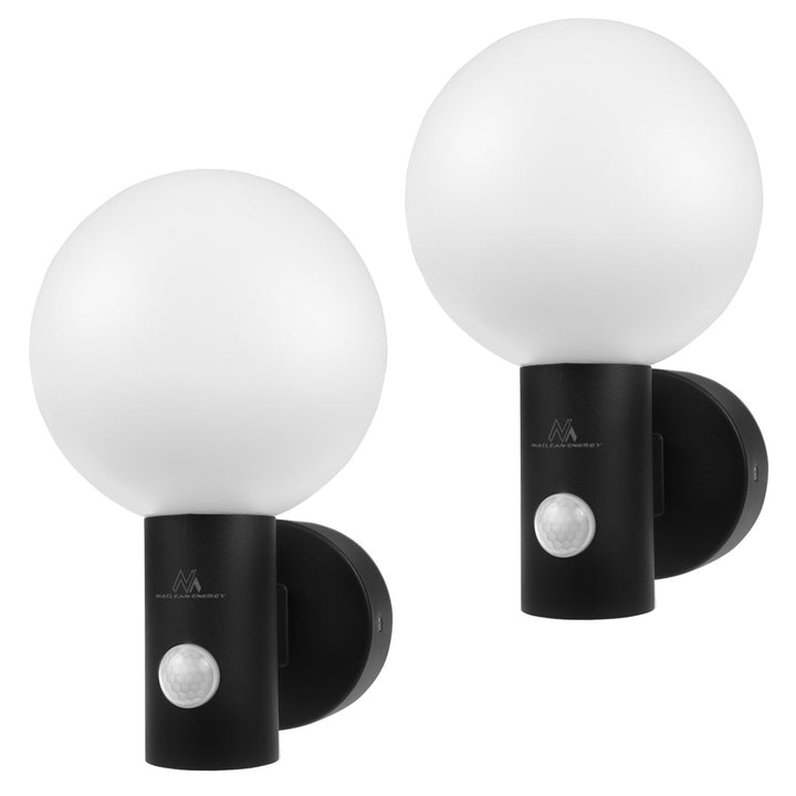 Maclean bewegingssensor LED lamp, PIR bewegingssensor, zwart, 15W, IP65, 1600lm, neutraal wit (4000K) MCE515 B, 2 stuks