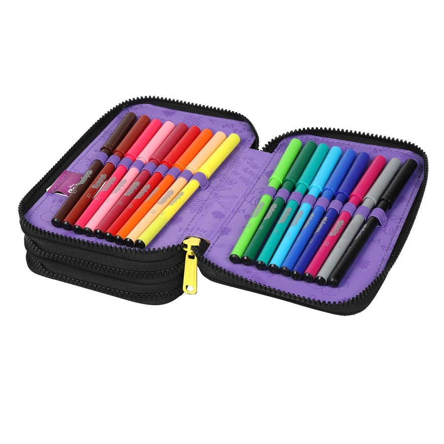 Schoolrugzak 19 L Coolpack Jerry DISNEY STITCH zwart + CoolPack potloodetui met drie vakken en accessoires JUMPER 3 STITCH
