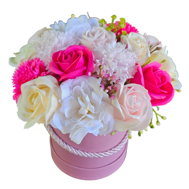 Bloembak met zeepbloemen - cadeau zeep rozen, Damich