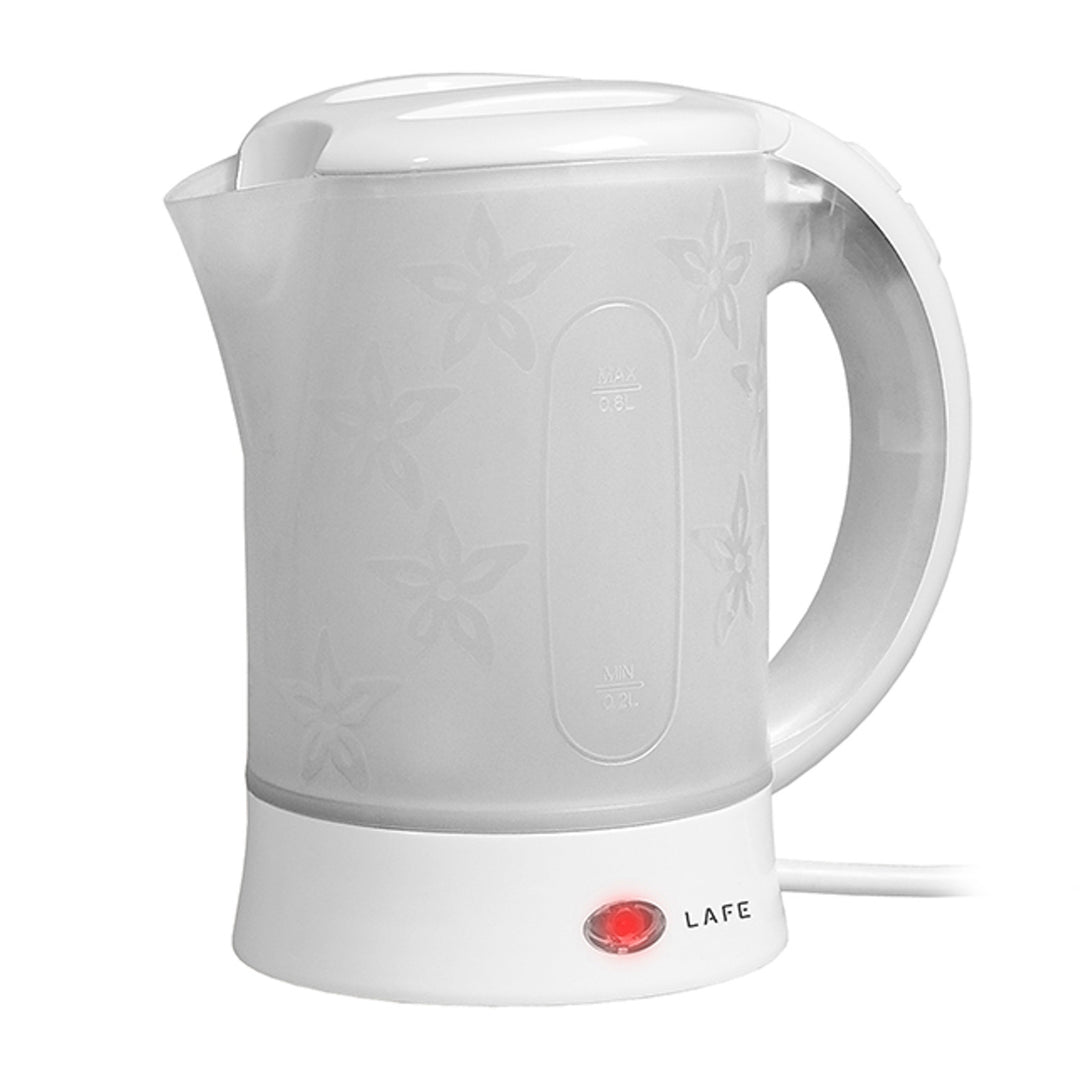 Lafe waterkoker, toerist, 600W, inhoud 0,6l, 2 kopjes, 2 lepels, wit, Scandi
