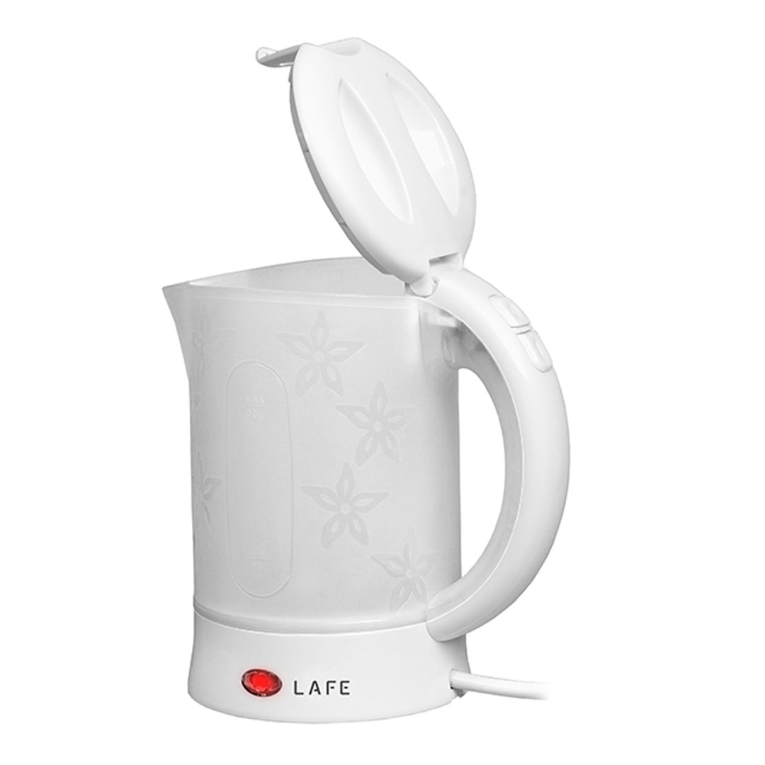 Lafe waterkoker, toerist, 600W, inhoud 0,6l, 2 kopjes, 2 lepels, wit, Scandi