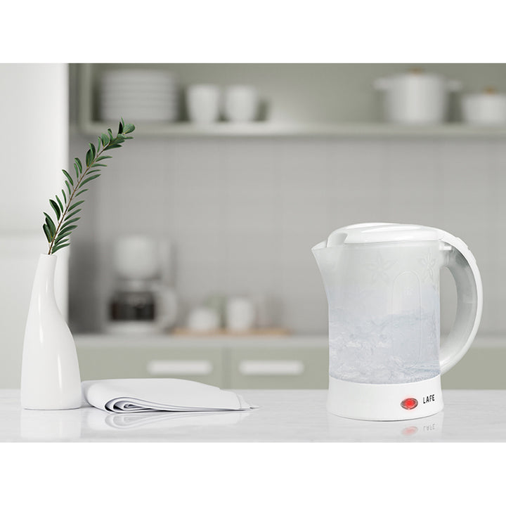 Lafe waterkoker, toerist, 600W, inhoud 0,6l, 2 kopjes, 2 lepels, wit, Scandi