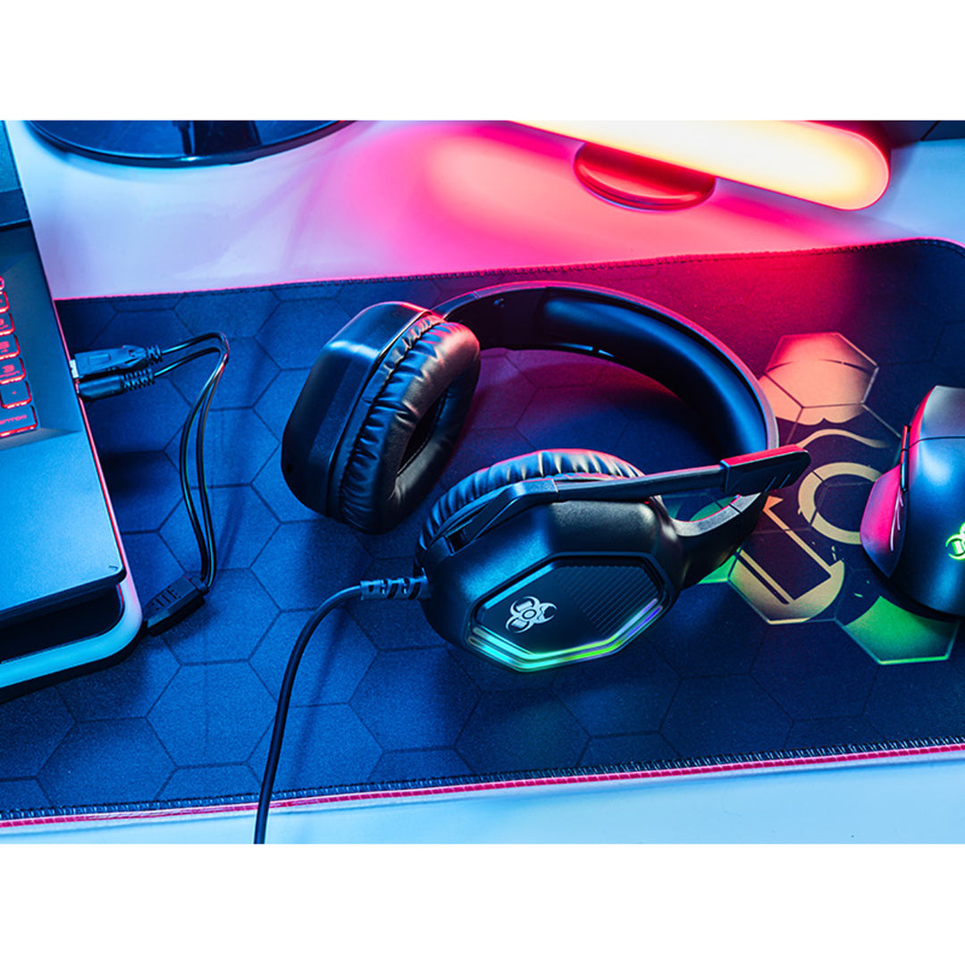 Tracer gaming-hoofdtelefoon, RGB-achtergrondverlichting, inklapbare microfoon, Gamezone GZ X3