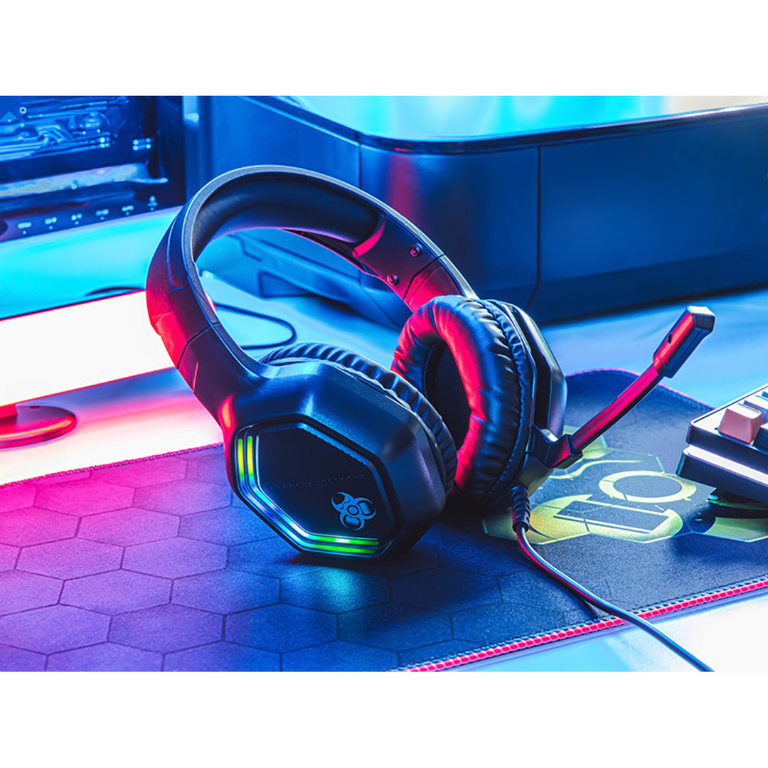 Tracer gaming-hoofdtelefoon, RGB-achtergrondverlichting, inklapbare microfoon, Gamezone GZ X3