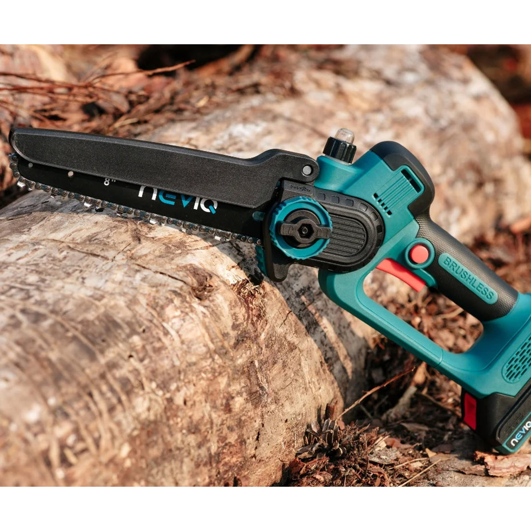 NEVIQ accu-kettingzaag, 8'' zaagblad, 500W, borstelloze motor, LX8303