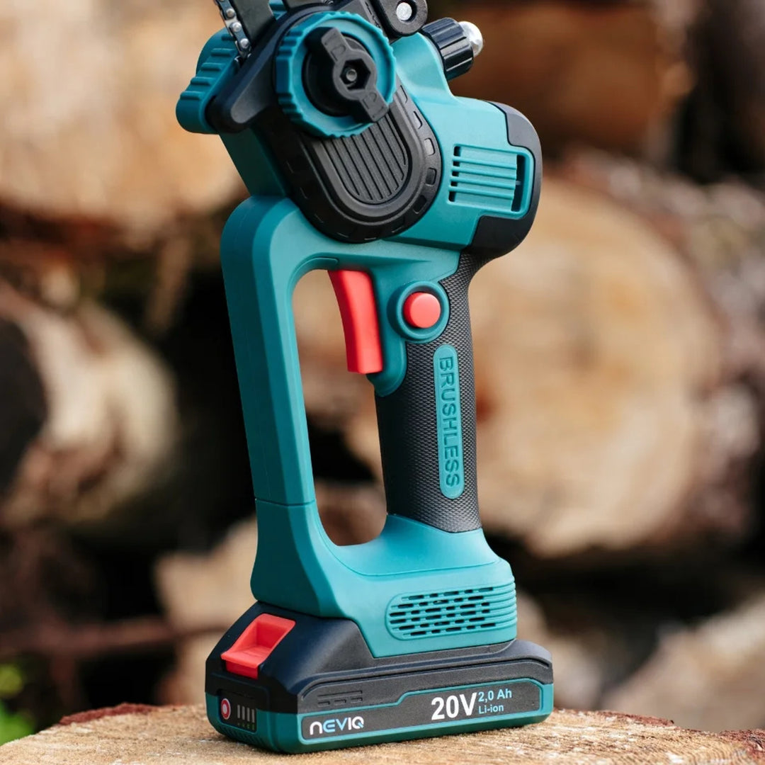 NEVIQ accu-kettingzaag, 8'' zaagblad, 500W, borstelloze motor, LX8303