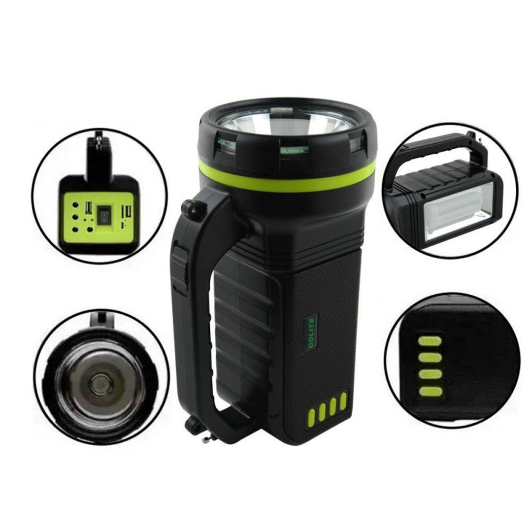 Verna multifunctionele zonnezaklamp, 6in1, powerbank, zonnepaneel, lamp, LED-verlichting, speaker+radio, Tur000008