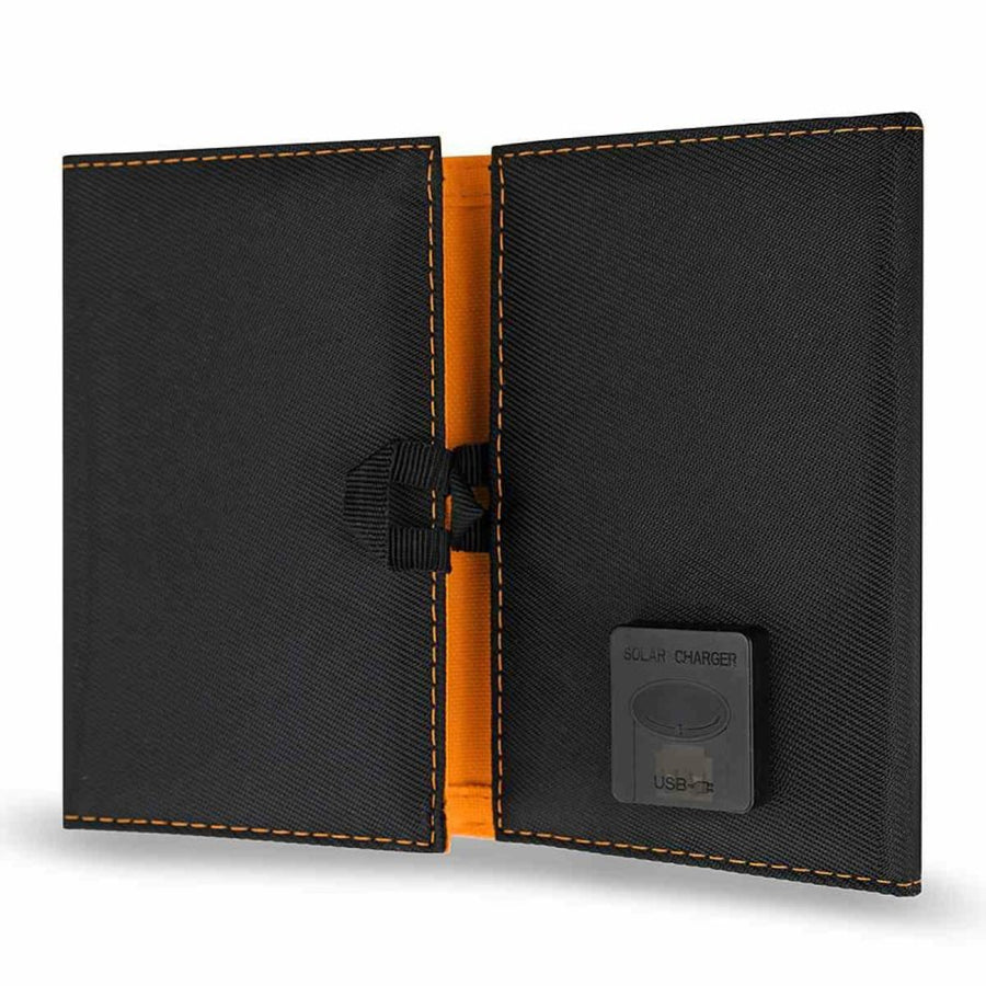 Zonnepaneel, oplader, 6W, 1 USB-poort, zwart en oranje, A01
