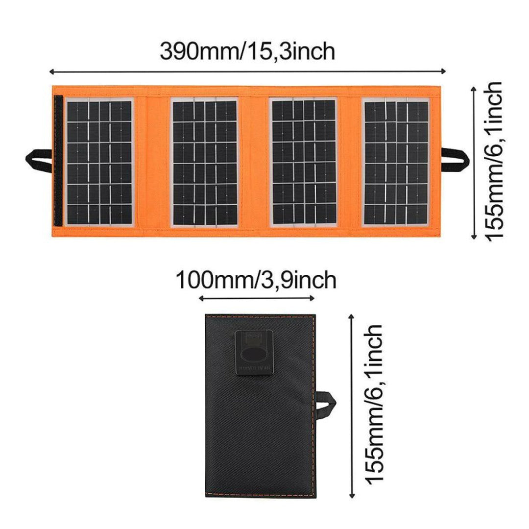 Zonnepaneel, oplader, 6W, 1 USB-poort, zwart en oranje, A01
