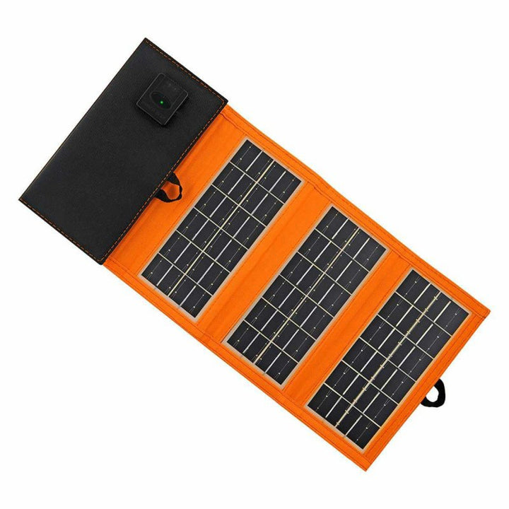 Zonnepaneel, oplader, 10W, 1 USB-poort, zwart en oranje, A02