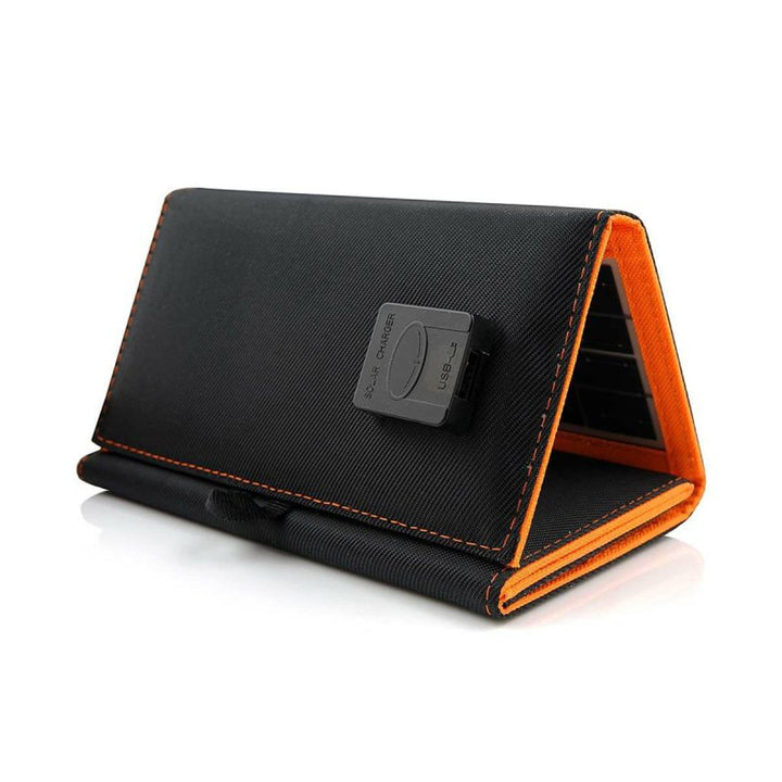 Zonnepaneel, oplader, 10W, 1 USB-poort, zwart en oranje, A02