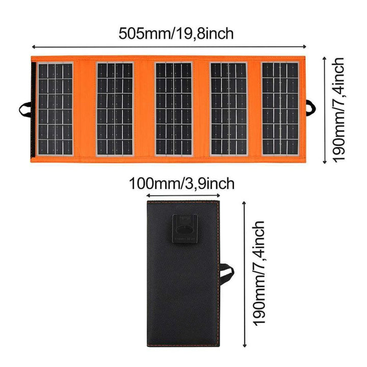 Zonnepaneel, oplader, 10W, 1 USB-poort, zwart en oranje, A02