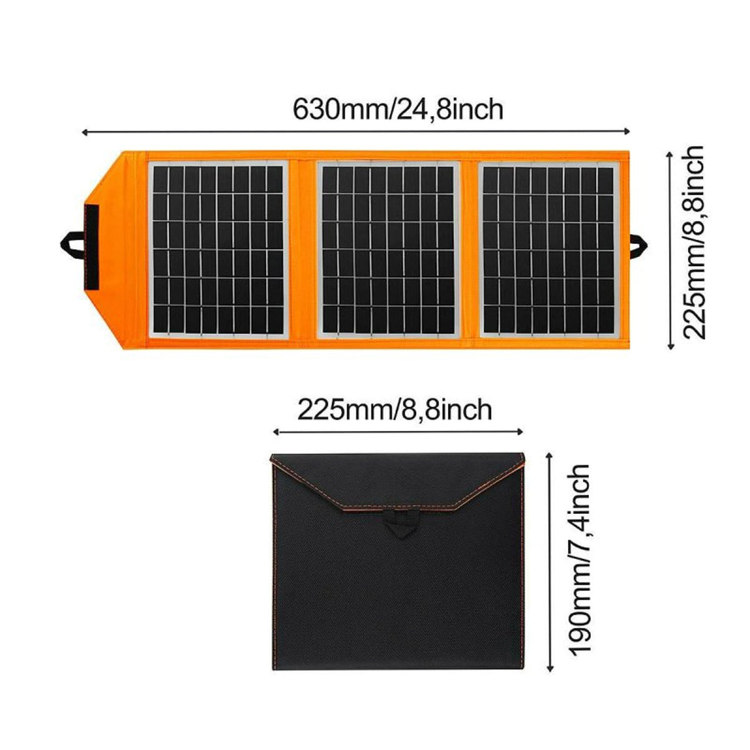 Zonnepaneel, oplader, 15W, 1 USB-poort, zwart en oranje, A04