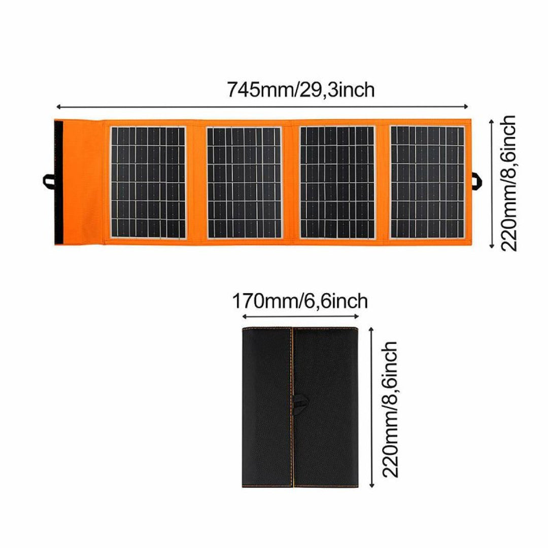 Zonnepaneel, oplader, 20W, 2 USB-poorten, zwart en oranje, A05