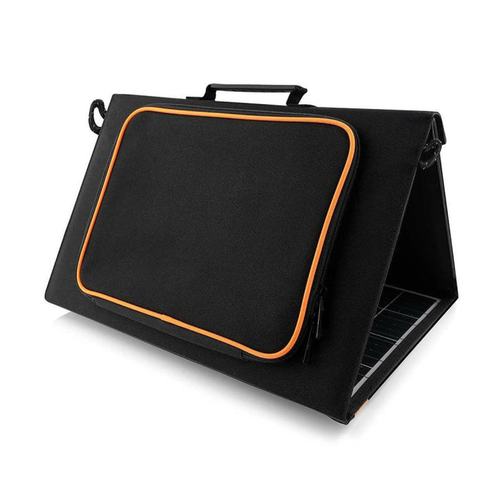Zonnepaneel, oplader, 60W, 2 USB-poorten, zwart en oranje, A06