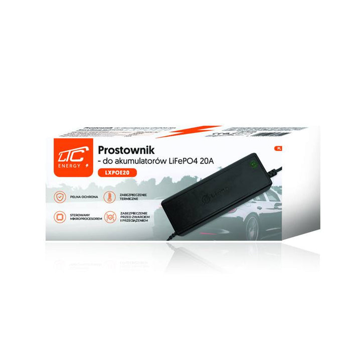 LTC Energy LiFePO4 Batterij Gelijkrichter, BMS, 20A, 230/14,6V, 300W Vermogen, Ingebouwde Beveiligingen, LXPOE20