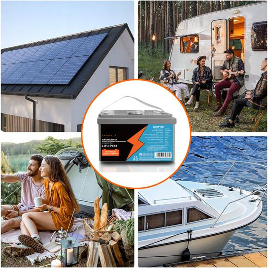 Lexton Lithium IJzerfosfaat LiFePo4 Batterij, met BMS, 12,8V, 100Ah, LXLFP100