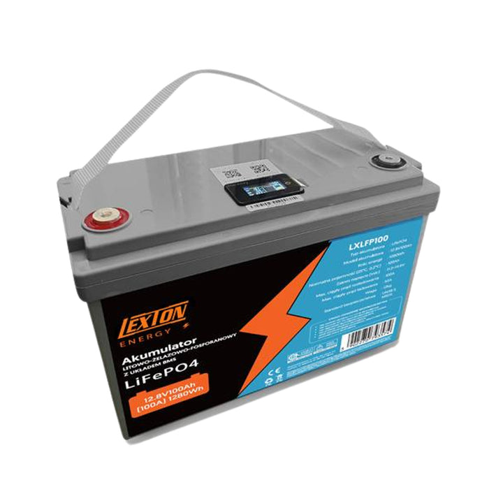 Lexton Lithium IJzerfosfaat LiFePo4 Batterij, met BMS, 12,8V, 100Ah, LXLFP100