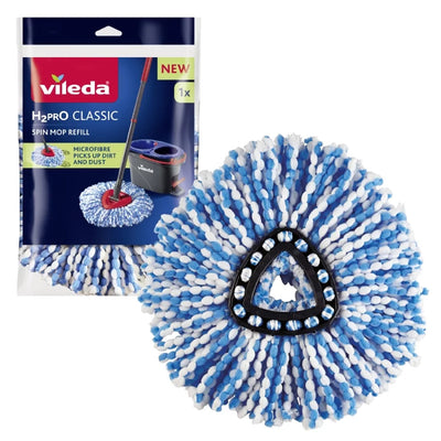 Vileda H2prO mopinzet, microvezel, afwasbaar, driehoekige kop, 178330