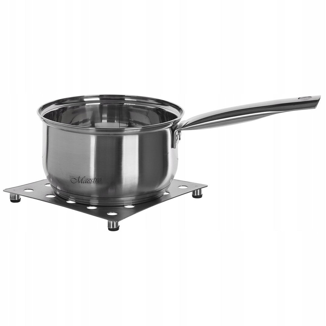 Maestro 9-delige pannenset 1,5L, 2L, 3L, 5L, roestvrij staal, vaatwasmachinebestendig, geschikt voor alle soorten fornuizen, kookplaat, MR-2021
