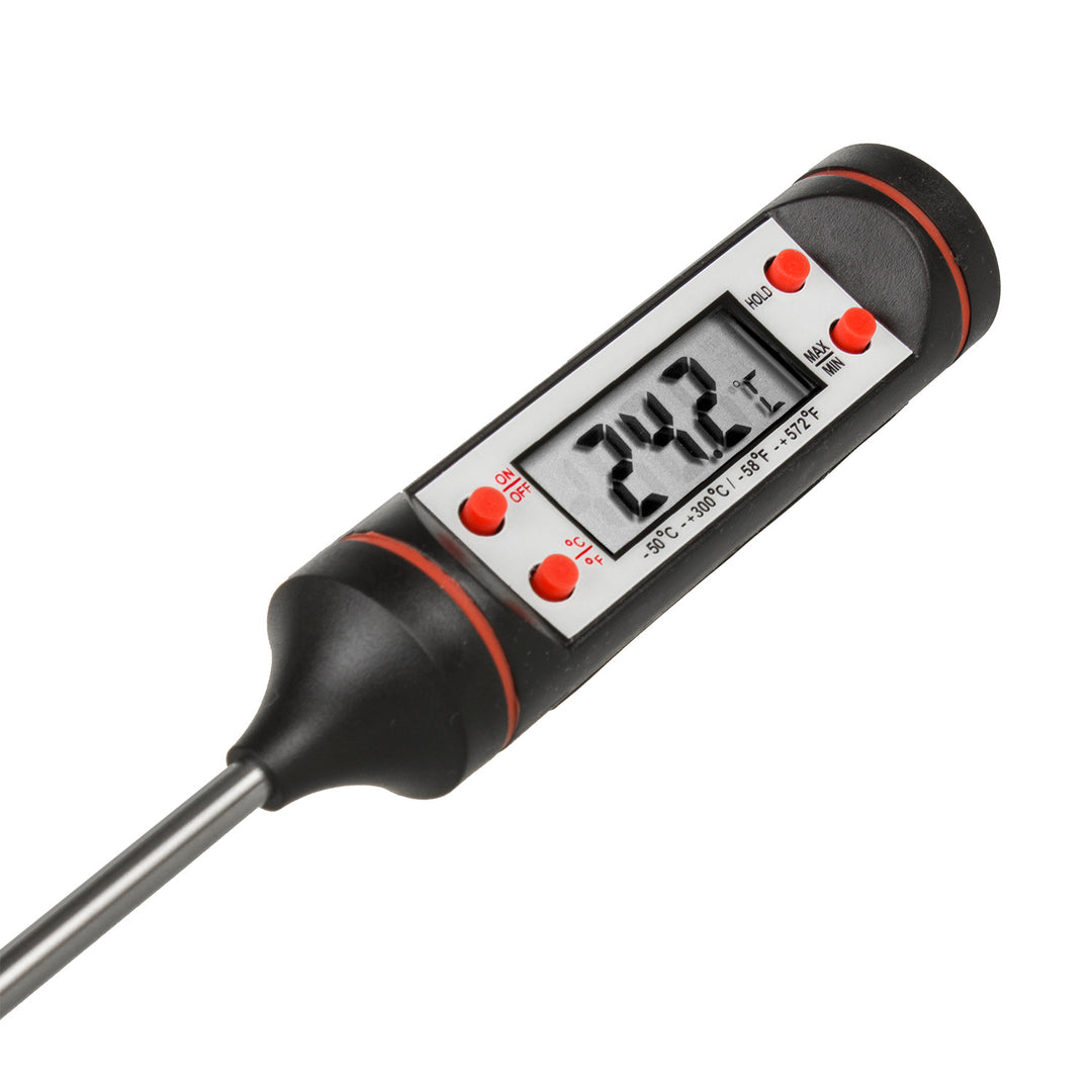 Voedselingsthermometer/sonde, groenblauw, sondelengte 15 cm, temperatuurbereik -50°C tot +300°C, nauwkeurigheid 0,1°C, GB178, 3 st.