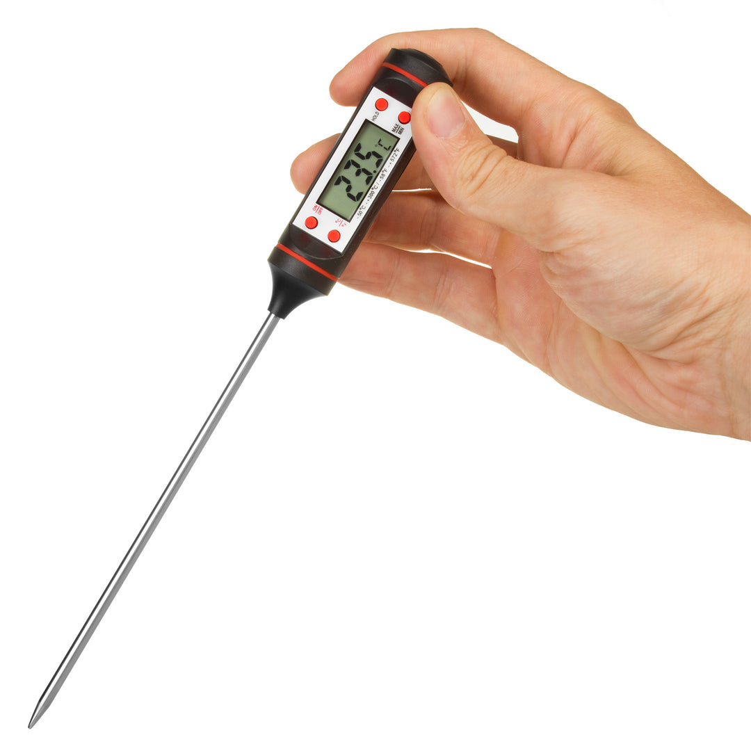 Voedselingsthermometer/sonde, groenblauw, sondelengte 15 cm, temperatuurbereik -50°C tot +300°C, nauwkeurigheid 0,1°C, GB178, 3 st.