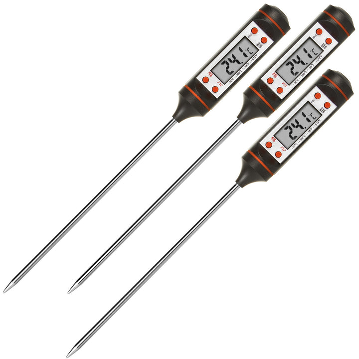 Voedselingsthermometer/sonde, groenblauw, sondelengte 15 cm, temperatuurbereik -50°C tot +300°C, nauwkeurigheid 0,1°C, GB178, 3 st.