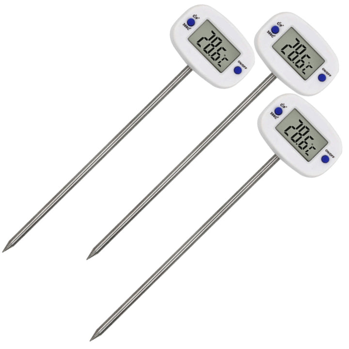 Voedselingsthermometer/sonde, groenblauw, sondelengte 15 cm, temperatuurbereik -50°C tot +300°C, nauwkeurigheid 0,1°C, GB382, 3 stuks